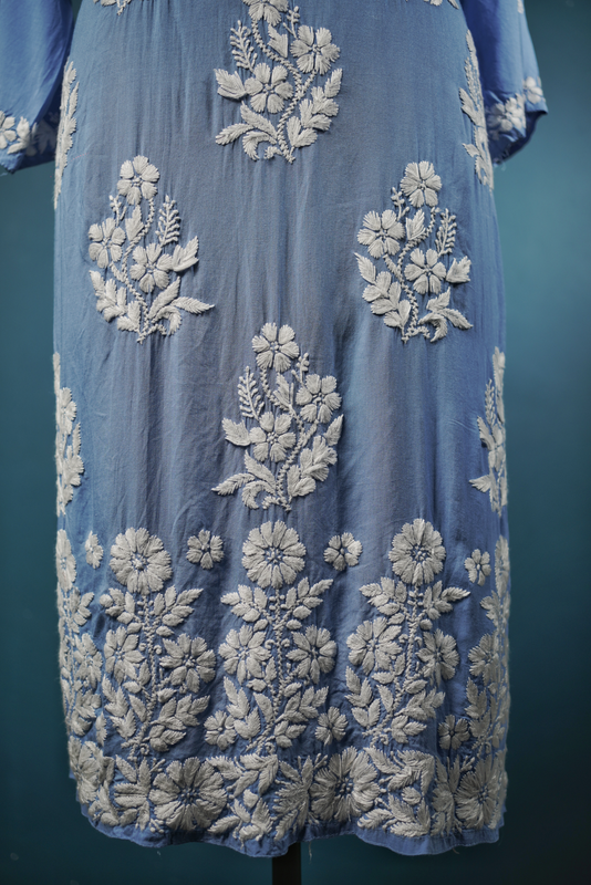 AZURE HANDMADE LUCKNOWI CHIKANKARI KURTI FOR WOMEN